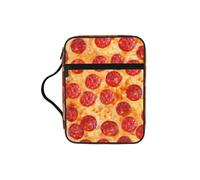 TTIGLHOH Bolsa de almacenamiento de la Biblia impresa en 3D para pizza y pepperoni, resistente al agua, portador de tela Oxford, estuche organizador de estudio de iglesia