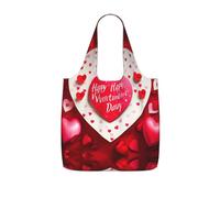 TTIGLHOH Bolsa de compras reutilizable con estampado "Happy Valentine's Day", plegable, ligera, 25 L, para viajes de comestibles