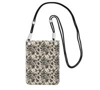 TTIGLHOH Bolso cruzado pequeño con estampado botánico de hierbas florales para teléfono con correa para el hombro para pasaporte y smartphone, Black, Talla única