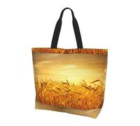 TTIGLHOH Bolso de mano para mujer, estampado de campo de trigo, bolsa de hombro reutilizable, bolsos grandes para el trabajo, la escuela, las compras y las actividades al aire libre