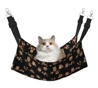 TTIGLHOH Bonita hamaca marrón con diseño de búhos de dibujos animados para mascotas, gatos, hurones, cama suave, adecuada para mascotas, conejillos de indias, hámster, gatitos