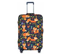 TTIGLHOH Bonito diseño de zorro con estampado de flores de zorro para viajes, protección contra arañazos, excluye la funda de maleta para evitar que el equipaje se mezcle, White, XL