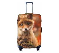 TTIGLHOH Bonito diseño de zorro de bebé listo para viajar, protección contra arañazos, excluye la funda de maleta para evitar que el equipaje se mezcle, White, S
