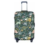 TTIGLHOH Bonito estampado de dinosaurios, listo para viajar, protección contra arañazos, excluye la funda de maleta para evitar que el equipaje se mezcle, White, L
