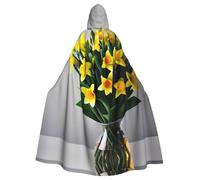 TTIGLHOH Bouquet Of Narcisos Capa larga con capucha, bata gótica para adultos, para baile de máscaras, disfraz de larpa medieval