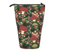 TTIGLHOH Bright Mushrooms Art - Estuche para lápices de pie para niñas y niños, bolsa telescópica para niños, gran capacidad para la escuela, Black, Talla única, Organizador de bolsas