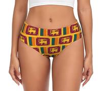 TTIGLHOH Calzoncillos cómodos con la bandera de Sri Lanka para mujer, sin costuras, para uso diario, ropa interior suave y transpirable, Negro, XXL