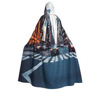 TTIGLHOH Capa larga con capucha de la ciudad de Nueva York, bata gótica para adultos, para baile de máscaras, disfraz de larpa medieval