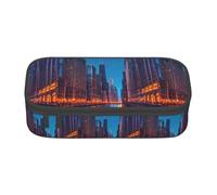 TTIGLHOH Chicago Night - Estuche para lápices de gran capacidad, elegante estuche organizador para lápices, oficina, universidad, escuela, Black, Talla única, Organizador de bolsas