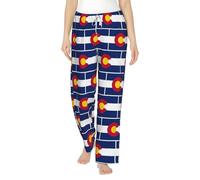 TTIGLHOH Colorado State Flag - Pantalones de pijama de franela para mujer con bolsillos, cálidos, suaves, con cordón, para dormir, Negro, XXXXL