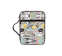 TTIGLHOH Comic ar Bolsa de almacenamiento de la Biblia impresa, resistente al agua, portador de tela Oxford, estuche organizador de estudio de iglesia