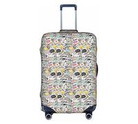 TTIGLHOH Comic Ar Printing Travel Ready Protección contra arañazos excluye la funda de maleta que evita que el equipaje se mezcle, White, L