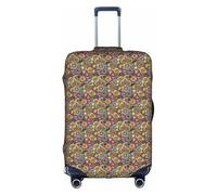 TTIGLHOH Diseño de círculos étnicos con estampado floral y protección contra arañazos, no incluye la funda para maleta, evita que el equipaje se mezcle, White, XL