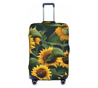 TTIGLHOH Diseño de plantas con estampado de girasoles, listo para viajar, protección contra arañazos, excluye la funda de maleta que evita que el equipaje se mezcle, White, S