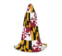 TTIGLHOH Disfraz de capa larga de la bandera del estado de Maryland para adolescentes, cosplay, disfraz de fiesta de Halloween, disfraz de vampiro y bruja