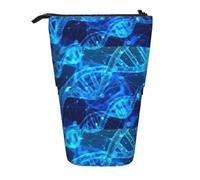 TTIGLHOH DNA Chain - Estuche para lápices de fotos para niñas y niños, bolsa telescópica para niños, gran capacidad para la escuela, Black, Talla única, Organizador de bolsas