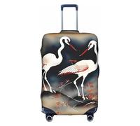 TTIGLHOH Dos grúas japonesas volando pintura tradicional impresión viaje listo protección contra arañazos excluye la cubierta de la maleta evita que el equipaje se mezcle, White, M