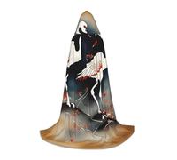 TTIGLHOH Dos grullas japonesas volando pintura tradicional larga traje para adolescentes, cosplay, disfraz de fiesta de Halloween