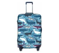 TTIGLHOH Estampado de ballena listo para viajar, protección contra arañazos, excluye la funda de maleta para evitar que el equipaje se mezcle, White, S