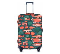 TTIGLHOH Estampado de salmón listo para viajar, protección contra arañazos, excluye la funda de la maleta para evitar que el equipaje se mezcle, White, M