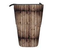 TTIGLHOH Estuche de pie con grano de madera para niñas y niños, bolsa telescópica para niños, gran capacidad para la escuela, Black, Talla única, Organizador de bolsas