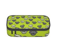 TTIGLHOH Estuche para lápices de gran capacidad con diseño de cabeza de bulldog americano, elegante bolsa organizadora para lápices, oficina, universidad, escuela, Black, Talla única, Organizador de