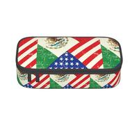 TTIGLHOH Estuche para lápices de gran capacidad con la bandera mexicana americana, elegante bolsa para lápices, organizador para oficina, universidad, escuela, Black, Talla única, Organizador de