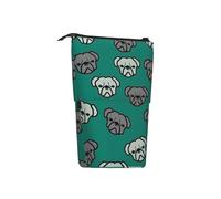 TTIGLHOH Estuche para lápices de pie con cabeza de bulldog americano para niñas y niños, bolsa telescópica para niños, gran capacidad para la escuela, Black, Talla única, Organizador de bolsas