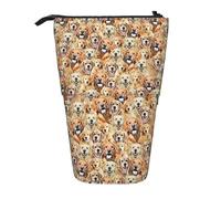TTIGLHOH Estuche para lápices de pie con diseño de perros Labrador Retriever para niñas y niños, bolsa telescópica para niños, gran capacidad para la escuela, Black, Talla única, Organizador de bolsas