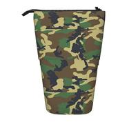 TTIGLHOH Estuche para lápices de pie de camuflaje militar verde para niñas y niños, bolsa telescópica para niños, gran capacidad para la escuela, Black, Talla única, Organizador de bolsas