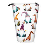 TTIGLHOH Estuche telescópico de pie con diseño de gnomos de Navidad para niñas y niños, gran capacidad para la escuela, Black, Talla única, Organizador de bolsas