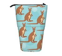 TTIGLHOH Funny for Kangaroo Zoo - Estuche de pie para niñas y niños, bolsa telescópica para niños, gran capacidad para la escuela, Black, Talla única, Organizador de bolsas