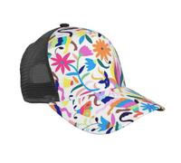 TTIGLHOH Gorra de béisbol mexicana con estampado de animales otomi, gorra de malla trasera, visera curvada, ajustable, color negro
