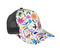 TTIGLHOH Gorra de béisbol mexicana con estampado de animales otomi, gorra de malla trasera, visera curvada, ajustable, color negro