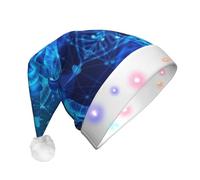 TTIGLHOH Gorro de Papá Noel con cadena de ADN para disfraz de Navidad, gorro con luz LED para adultos, sombrero de Papá Noel para fiesta