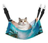 TTIGLHOH Hamaca para mascotas, diseño de playa tropical, para gatos, hurones, cama suave, adecuada para mascotas, conejillos de indias, hámster, gatitos