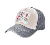 TTIGLHOH I Love London - Gorra de béisbol estilo vaquero lavado, estilo retro, ajustable, regalo para hombres y mujeres, algodón suave, gris, Talla única