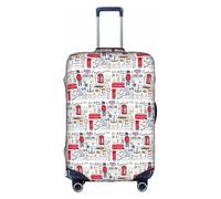 TTIGLHOH I Love London Printing Travel Ready Protección contra arañazos excluye la funda de maleta que evita que el equipaje se mezcle, White, M