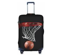 TTIGLHOH Impresión de baloncesto lista para viajes, protección contra arañazos, excluye la funda de la maleta para evitar que el equipaje se mezcle, White, M