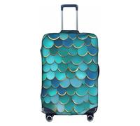 TTIGLHOH Impresión de escala de sirena lista para viajes, protección contra arañazos, excluye la funda de la maleta para evitar que el equipaje se mezcle, White, XL