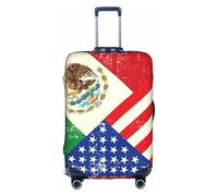 TTIGLHOH Impresión de la bandera mexicana americana lista para viajes, protección contra arañazos, excluye la funda de maleta que evita que el equipaje se mezcle, White, L