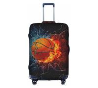 TTIGLHOH Impresión de llamas de baloncesto y gotas de agua para viaje, protección contra arañazos, excluye la funda de maleta que evita que el equipaje se mezcle, White, M