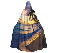 TTIGLHOH Impresionante capa larga de playa de Jamaica con capucha, bata gótica para adultos, para baile de máscaras, disfraz de larpa medieval