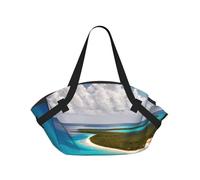 TTIGLHOH Island of Cuba - Manta de playa redonda impresa que se pliega en una bolsa de mano, resistente al desgarro, 94 cm, festival de camping