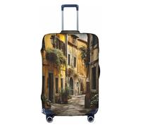 TTIGLHOH Italian Old Street Printing Travel Ready Protección contra arañazos excluye la funda de maleta que evita que el equipaje se mezcle, White, L