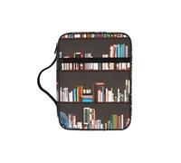TTIGLHOH Library - Bolsa de almacenamiento de la Biblia impresa, resistente al agua, portador de tela Oxford, organizador de estudio de iglesia