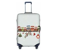 TTIGLHOH Lindos búhos de Navidad en rama con impresión de viaje, protección contra arañazos, excluye la funda de maleta para evitar que el equipaje se mezcle, White, S