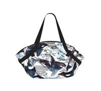 TTIGLHOH Manta de playa redonda con estampado de ballena asesina que se pliega en una bolsa de mano, resistente al desgarro, 94 cm, festival de camping