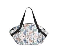 TTIGLHOH Manta de playa redonda con estampado de cactus de alpaca y llama, se pliega en una bolsa de mano, resistente al desgarro, 94 cm, festival de camping