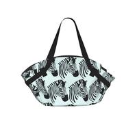 TTIGLHOH Manta de playa redonda con estampado de cebra que se pliega en una bolsa de mano, resistente al desgarro, alfombra de 94 cm, festival de camping